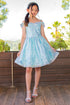 Girls Rainbow Sequin Off Shoulder Short Party Dress, Sizes 2-16 - SophiasStyle.com